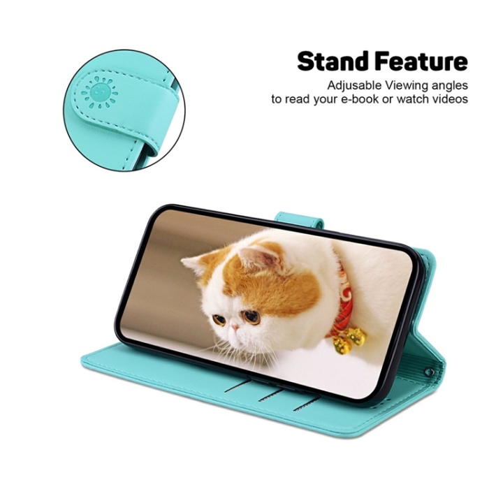 A-One Brand - Sony Xperia 10 VII Plånboksfodral RFID Kitten Pattern - Grön
