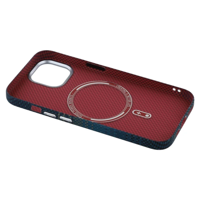 A-One Brand - iPhone 15 Mobilskal Magsafe Aramid Fiber - Blå