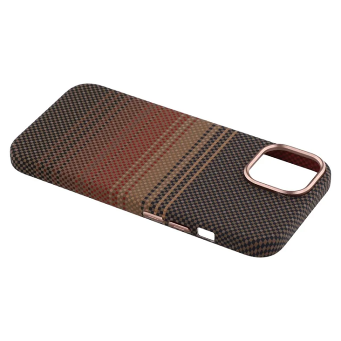 A-One Brand - iPhone 15 Mobilskal Magsafe Aramid Fiber - Guld