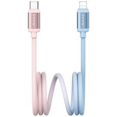 USAMS - USAMS USB-C till Lightning Kabel PD 30W 1.2m Bicolor SJ757 - Blå/Rosa