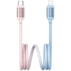 USAMS - USAMS USB-C till Lightning Kabel PD 30W 1.2m Bicolor SJ757 - Bl&aring;/Rosa