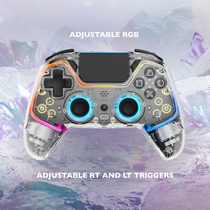 UTGATT1 - Deltaco Gaming Trådlös Controller PS4 - RGB/Transparent