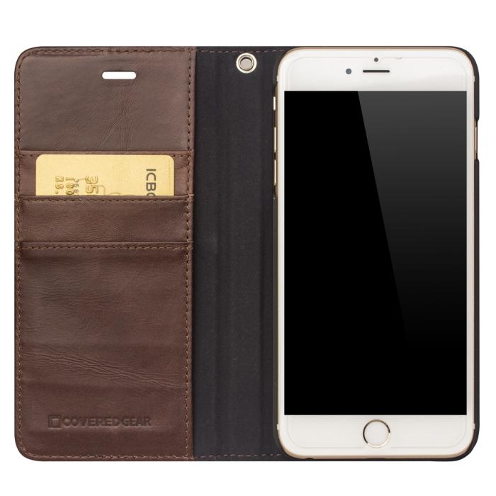 CoveredGear - CoveredGear Boston Wallet i äkta läder till iPhone 6(S) Plus - Brun
