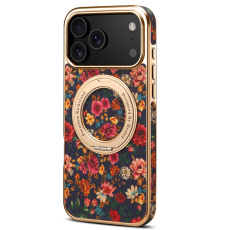 A-One Brand - iPhone 17 Pro Mobilskal MagSafe Electroplated Floral A22 - Lila