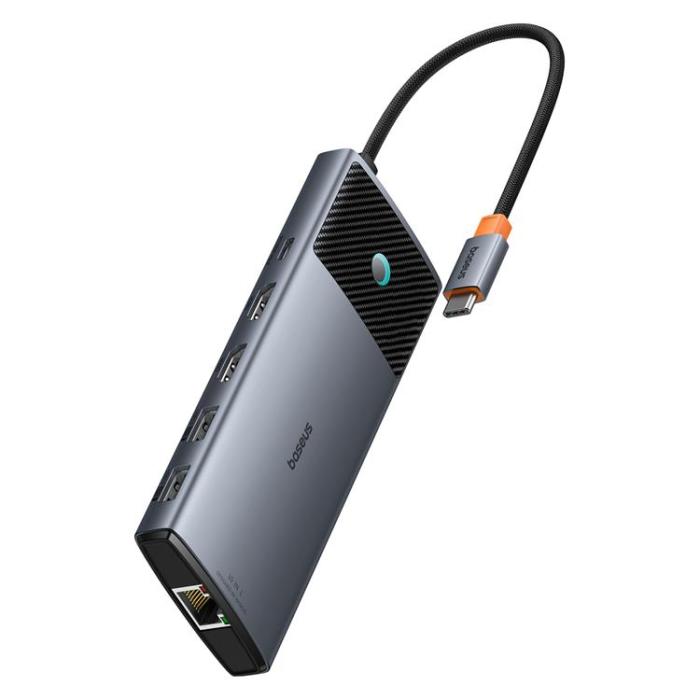BASEUS - Baseus HUB 10in1 Metal Gleam Series II - Grå