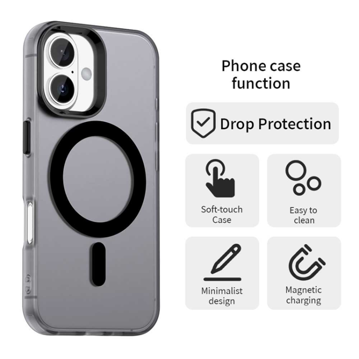 A-One Brand - iPhone 17 Mobilskal MagSafe Anti Drop Hybrid - Svart