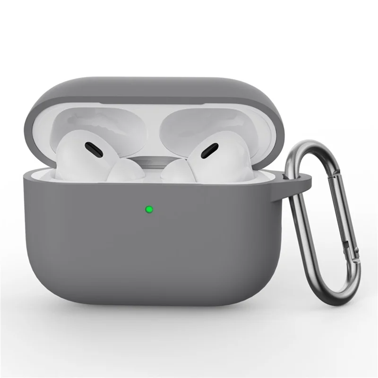 Airpods Pro 3 Skal Silikon med Karbinhake - Mörkgrå | 2353 | AlltMobil