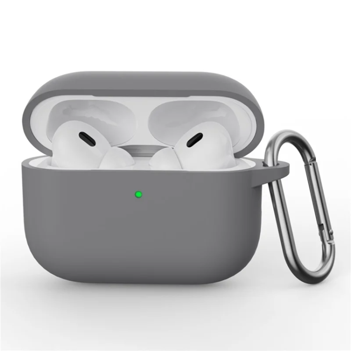 A-One Brand - Airpods Pro 3 Skal Silikon med Karbinhake - Mörkgrå