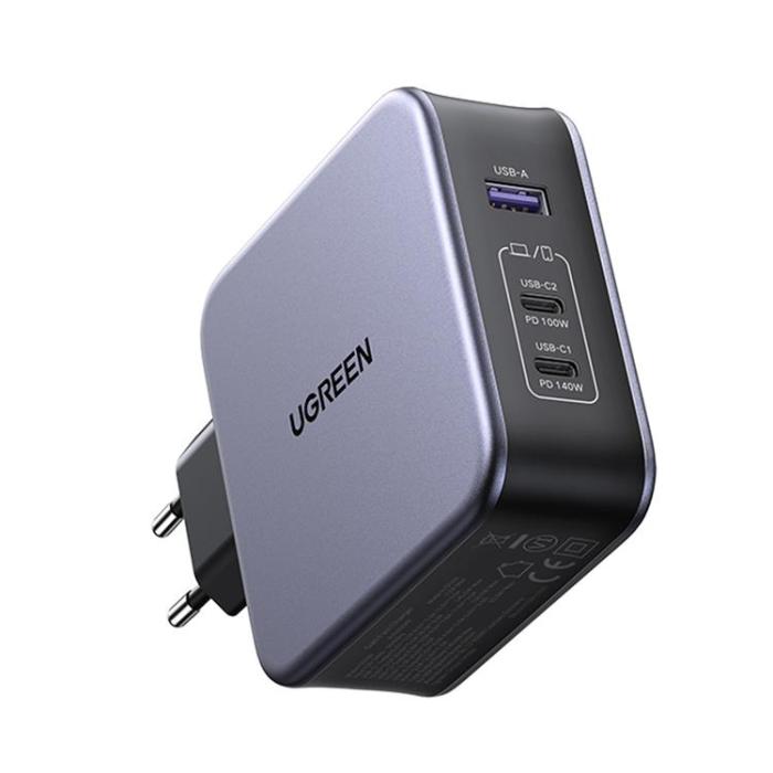 UTGATT1 - Ugreen GaN Väggladdare USB-A till USB-C 140W USB-C Kabel 1.5m - Grå