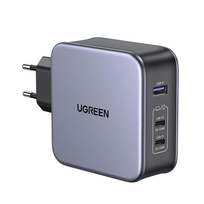 UTGATT1 - Ugreen GaN Väggladdare USB-A till USB-C 140W USB-C Kabel 1.5m - Grå