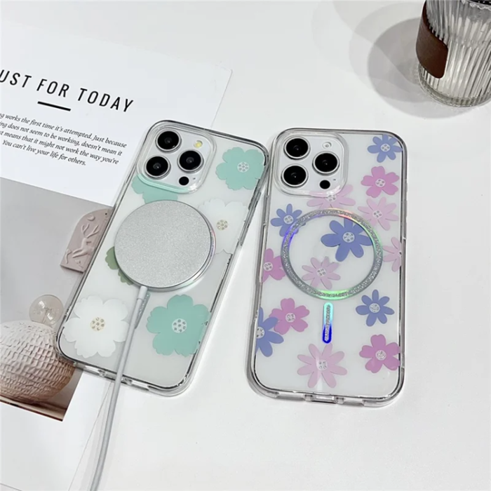 A-One Brand - iPhone 16 Pro Mobilskal MagSafe Laser Floral