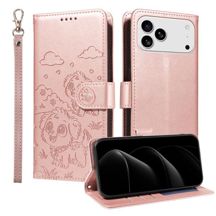 A-One Brand - iPhone 17 Pro Max Plånboksfodral RFID med handledsrem - Rosa