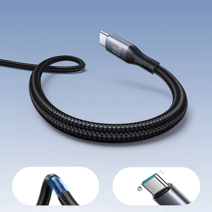 Joyroom - Joyroom USB-C - USB-C kabel 60W 2m S-A28 - Svart