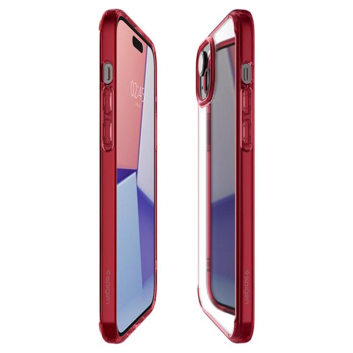 Spigen - Spigen iPhone 15 Plus Mobilskal Ultra Hybrid - Crystal Röd