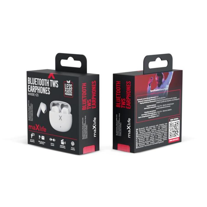 Maxlife - Maxlife In-Ear Hörlurar Bluetooth TWS MXBE-03 - Vit