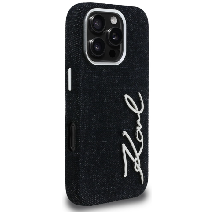 KARL LAGERFELD - Karl Lagerfeld Mobilskal För iPhone 16 Pro Jeans Signature Logo - Svart