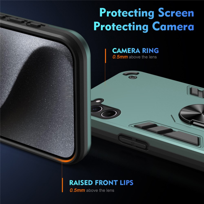 A-One Brand - Galaxy A26 Mobilskal Kickstand PC+TPU Drop Defend - Grön