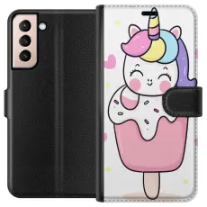 Gustaf - Pl&aring;nboksfodral till Samsung Galaxy S21 med Glad enh&ouml;rning