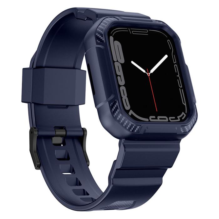 Kingxbar - Kingxbar Apple Watch 4/5/6/7/8/SE (38/40/41mm) Armband CYF106 - Blå