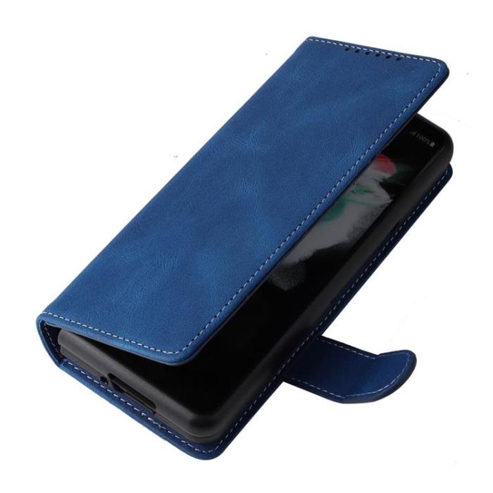 A-One Brand - Galaxy Z Fold 4 Plånboksfodral 2in1 Detachable - Blå