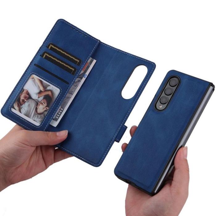 A-One Brand - Galaxy Z Fold 4 Plånboksfodral 2in1 Detachable - Blå
