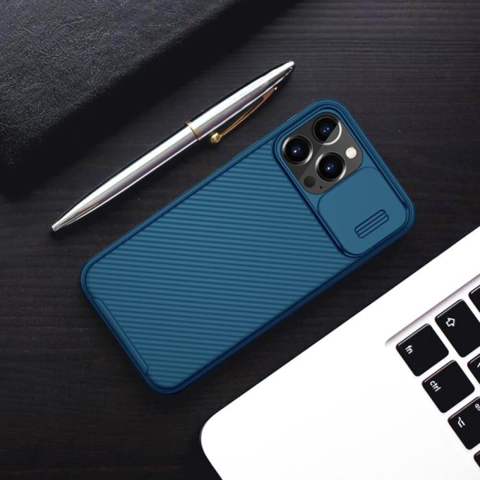 Nillkin - Nillkin CamShield Silikon Skal iPhone 13 Pro - Blå
