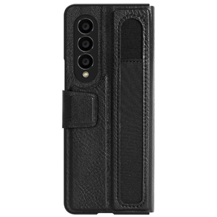 Nillkin - Nillkin Galaxy Z Fold 4 Plånboksfodral Äkta Läder Qin Series - Svart