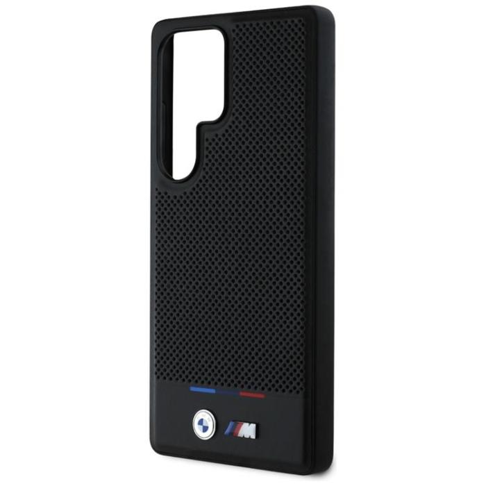 BMW - BMW Galaxy S25 Ultra Mobilskal MagSafe Läder Tricolor Stripe - Svart