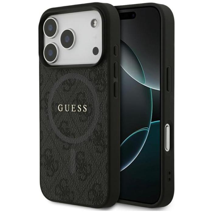 Guess - Guess iPhone 17 Pro Mobilskal MagSafe 4G Ring Classic Logo - Svart