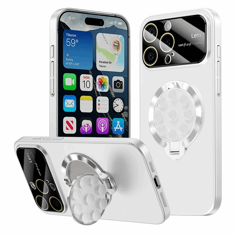 iPhone 15 Pro Max Mobilskal Magsafe Sugkopphållare Kickstand - Vit | 2353 | AlltMobil