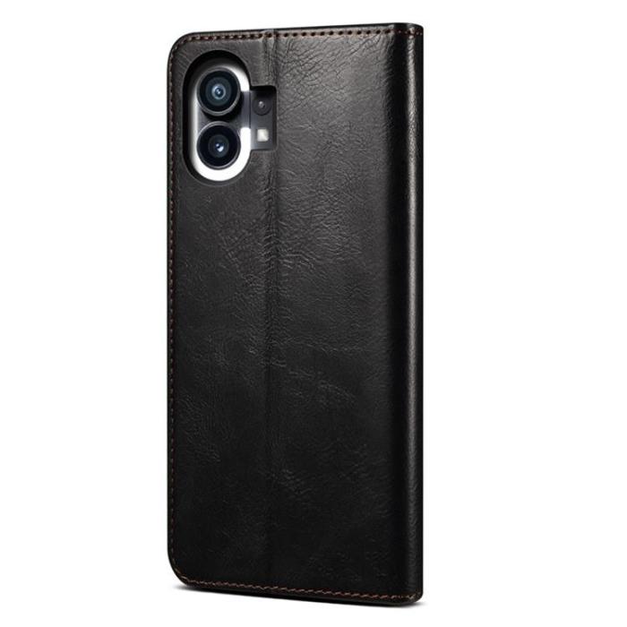 A-One Brand - Nothing Phone 1 Plånboksfodral Crazy Horse Flip - Svart