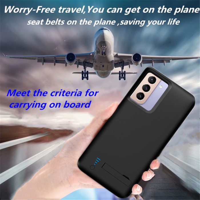 A-One Brand - Galaxy S21 FE Batteriskal Kickstand 5000mAh - Svart