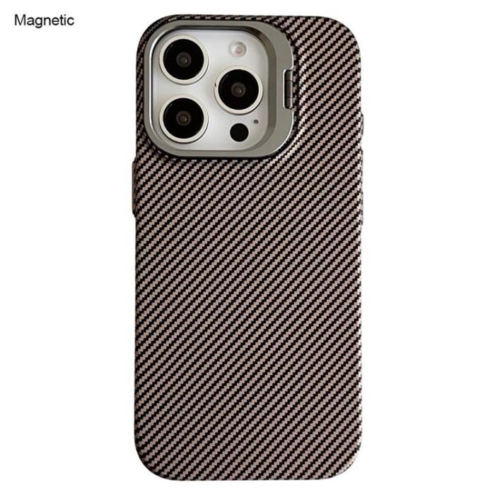 A-One Brand - iPhone 16 Pro Max Mobilskal MagSafe Carbon Fiber - Brun