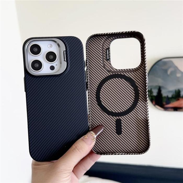 A-One Brand - iPhone 16 Pro Max Mobilskal MagSafe Carbon Fiber - Brun