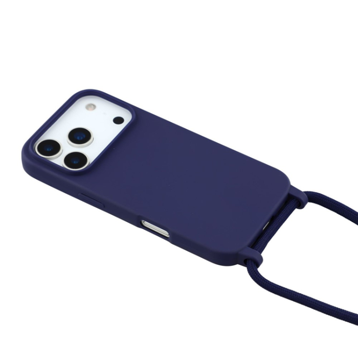 A-One Brand - iPhone 17 Pro Max Mobilskal TPU Shockproof med Lanyard - Mörkblå