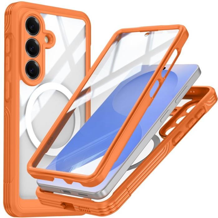 OEM - Mobilskal till Samsung Galaxy S26/S26 Pro PC + TPU Med Härdat Glas - Orange