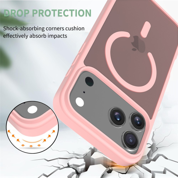 A-One Brand - iPhone 17 Pro Max Mobilskal MagSafe Acrylic Skin Touch - Rosa