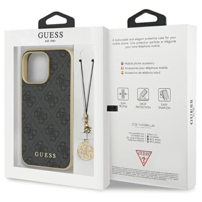 Guess - Guess iPhone 14 Pro Max Mobilskal Charms Collection - Grå