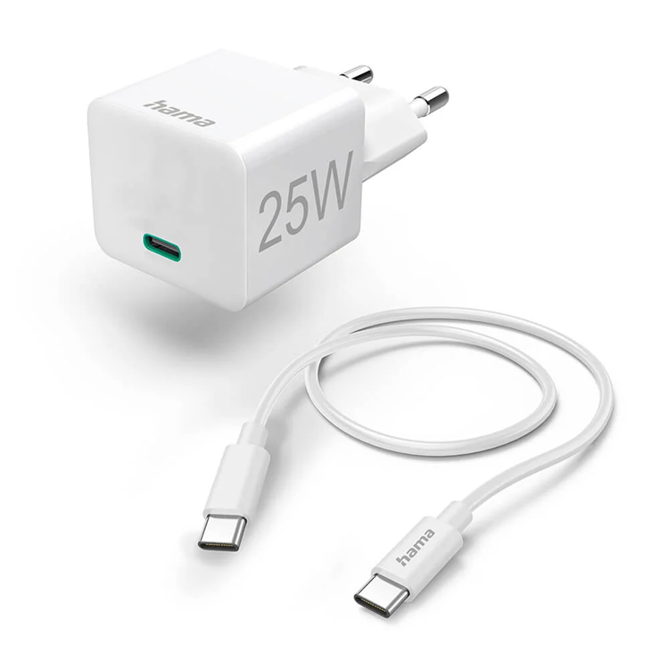 Hama Snabbladdare 25W USB-C Med USB-C 1.5m Kabel - Vit | 505295 | AlltMobil