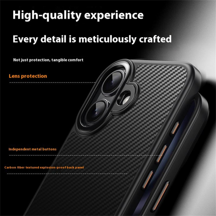 A-One Brand - iPhone 17 Mobilskal MagSafe Carbon Fiber Texture - Svart