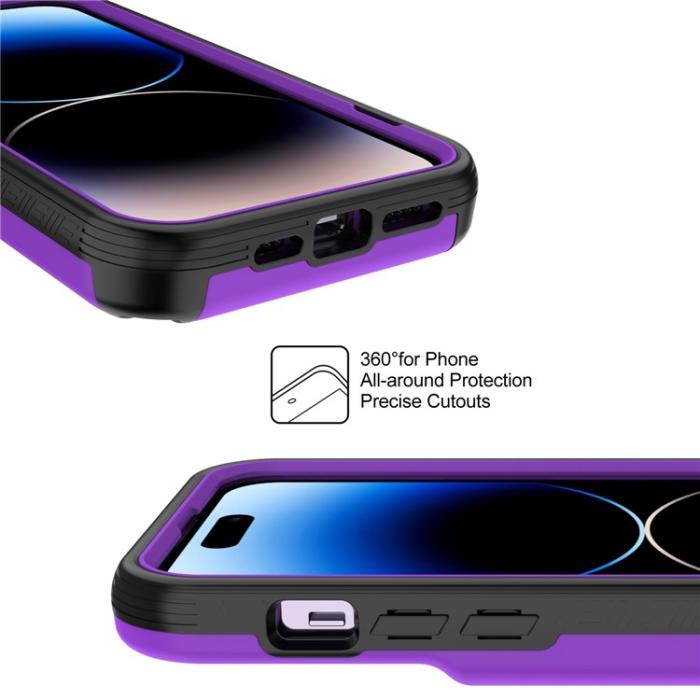 OEM - iPhone 14 Pro Skal Korthållare Mirror Kickstand - Lila