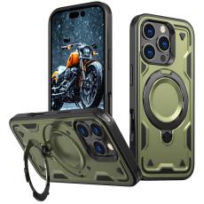 N/A - Mobilskal till iPhone 16 Pro Plast Milit&auml;rt Skydd Med St&auml;ll - Olivgr&ouml;n