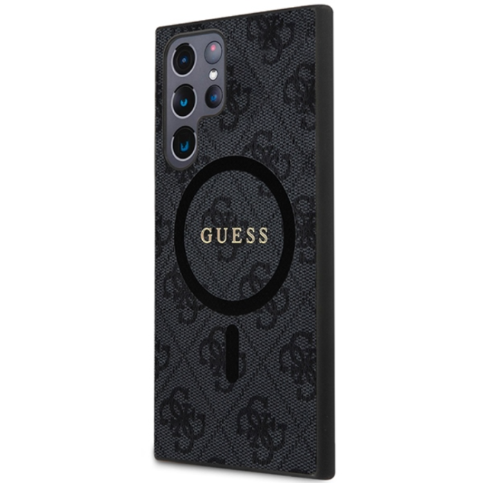 Guess - Guess Mobilskal till Galaxy S24 Ultra Magsafe Collection Läder Metall Logo