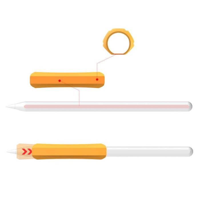 UTGATT1 - Stoyobe 3 Pcs Set Silikon Hållare För Stylus Penna - Orange/Svart/Vit