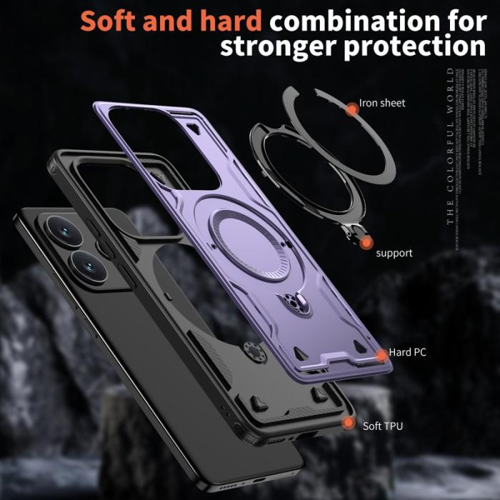 N/A - Mobilskal till Xiaomi Redmi Note 14 5G Plast Militärt Skydd - Lila