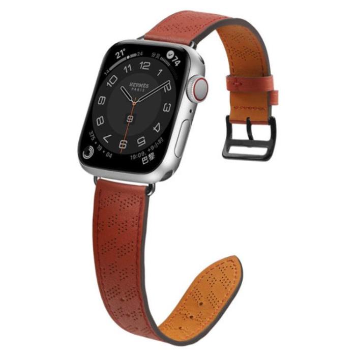 OEM - Apple Watch Ultra/SE/8/7/6/5/4 (41/42/38mm) Armband - Rödbrun