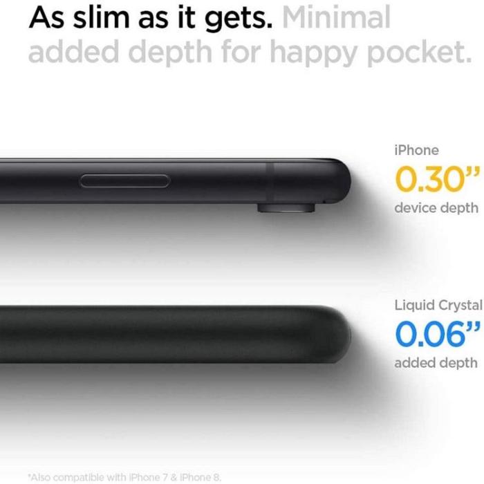 UTGATT1 - Spigen Liquid Crystal Skal iPhone 7/8/SE (2020/2022) - Matte Svart