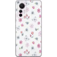 Gustaf - Mobilskal till Xiaomi 12 Lite med Blommor och fj&auml;rillar