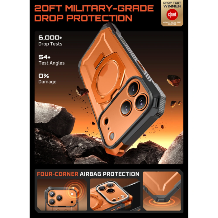 SupCase - Supcase iPhone 17 Pro Mobilskal Magsafe UB Grip - Clear/Coral