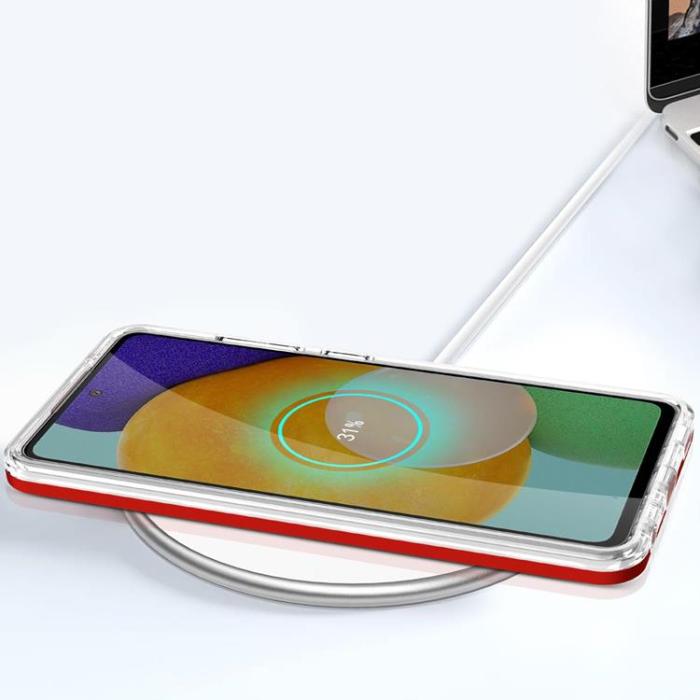 OEM - Galaxy A13 5G Skal Clear 3in1 Frame Gel - Röd